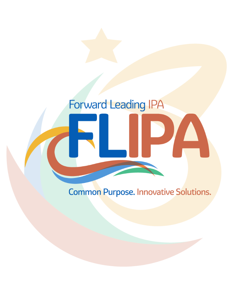 FLIPA logo with bright start connect icon behind